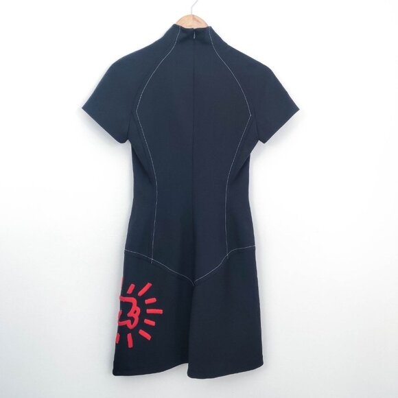 Jean Charles de Castelbajac Keith Haring Mock Neck Wool Midi Dress 38 6 - Picture 3 of 15